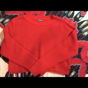 Wild Fable cropped bright red loose fit sweater.